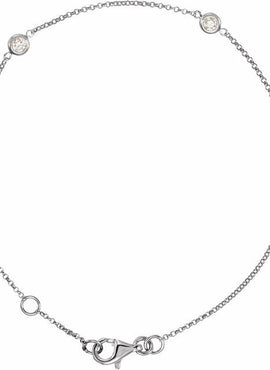 14K White Gold 1/6 CTW Natural Diamond Bezel-Set 3-Station 5 1/2-7