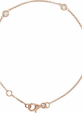 14K White Gold 1/6 CTW Natural Diamond Bezel-Set 3-Station 5 1/2-7