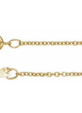 14K White Gold 1 mm Adjustable Cable 16-18