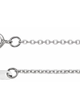 14K White Gold 1 mm Adjustable Cable 16-18