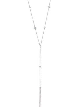 14K White Gold 1/3 CTW Natural Diamond Bar 15-17