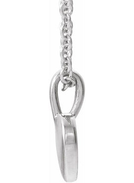 14K White Gold .01 CT Natural Diamond Youth Heart Pendant