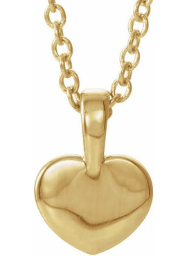 14K White Gold .01 CT Natural Diamond Youth Heart Pendant