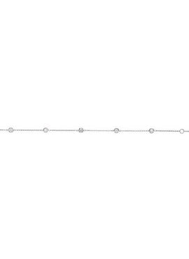 14K White Gold 1/4 CTW Natural Diamond Bezel-Set 5-Station 5 1/2-7