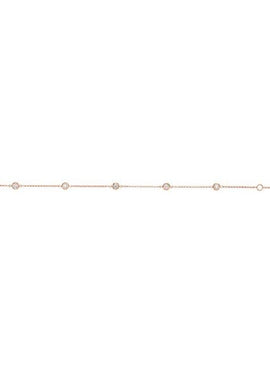 14K White Gold 1/4 CTW Natural Diamond Bezel-Set 5-Station 5 1/2-7