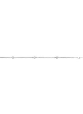 14K White Gold 1/6 CTW Natural Diamond Bezel-Set 3-Station 5 1/2-7