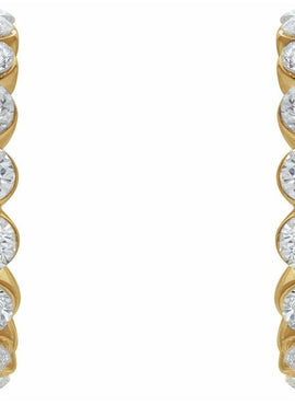 14K White Gold 1 3/8 CTW Natural Diamond 16.5 mm Hoop Earrings