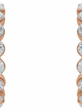 14K White Gold 1 3/8 CTW Natural Diamond 16.5 mm Hoop Earrings