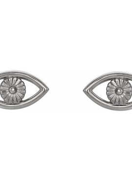 14K Rose Gold Evil Eye Earrings