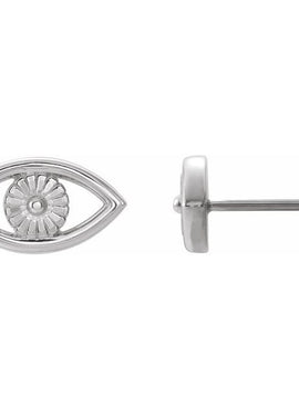 14K Rose Gold Evil Eye Earrings