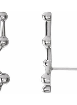 14K White Gold Constellation Ear Climbers