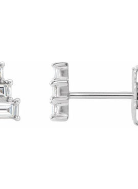 14K Yellow Gold 1/4 CTW Natural Diamond Geometric Cluster Earrings