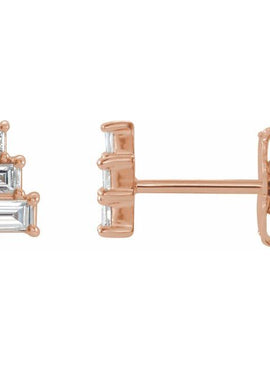 14K Yellow Gold 1/4 CTW Natural Diamond Geometric Cluster Earrings