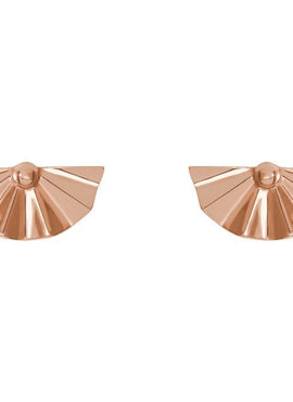 14K White Gold Geometric Earrings