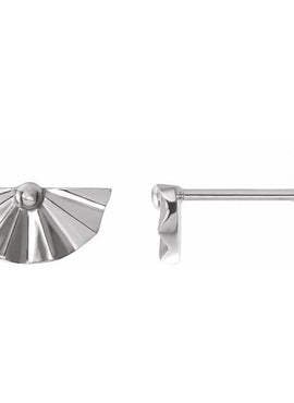 14K White Gold Geometric Earrings