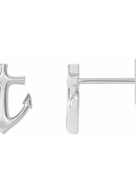 14K Rose Gold Anchor Earrings