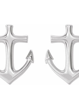 14K Rose Gold Anchor Earrings