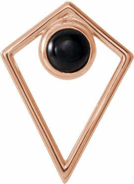 14K White Gold Natural Turquoise Cabochon Pyramid 16-18