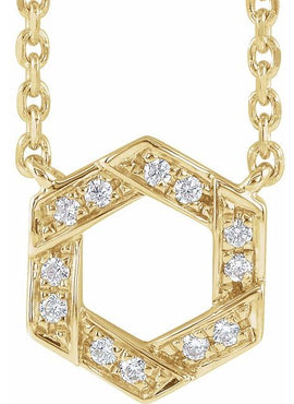 14K White Gold .06 CTW Natural Diamond Geometric 16-18