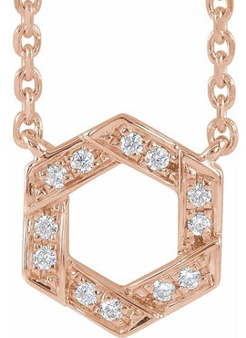 14K White Gold .06 CTW Natural Diamond Geometric 16-18