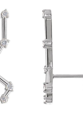 14K White Gold 1/10 CTW Natural Diamond Constellation Ear Climbers