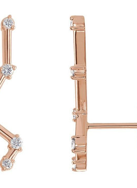 14K White Gold 1/10 CTW Natural Diamond Constellation Ear Climbers
