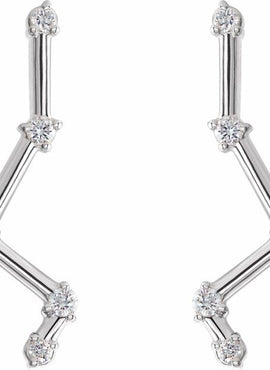 14K White Gold 1/10 CTW Natural Diamond Constellation Ear Climbers