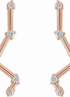 14K White Gold 1/10 CTW Natural Diamond Constellation Ear Climbers