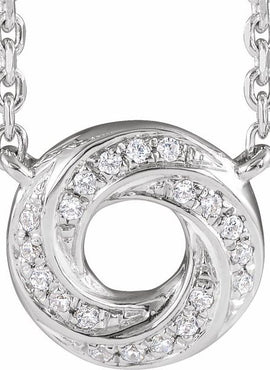 14K White Gold .06 CTW Natural Diamond Geometric 18