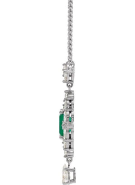 Platinum Natural Emerald & 1 1/4 CTW Natural Diamond 16