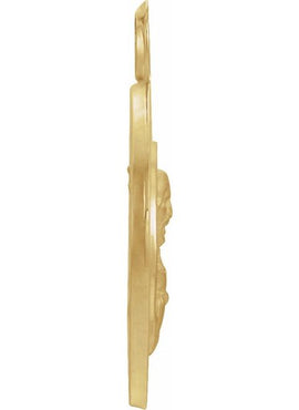 14K Yellow Gold 22 mm Round Scapular Medal