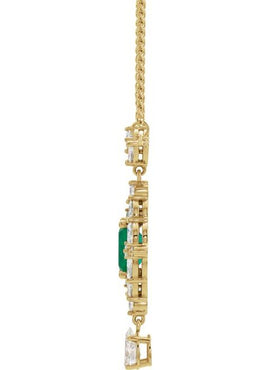 Platinum Natural Emerald & 1 1/4 CTW Natural Diamond 16