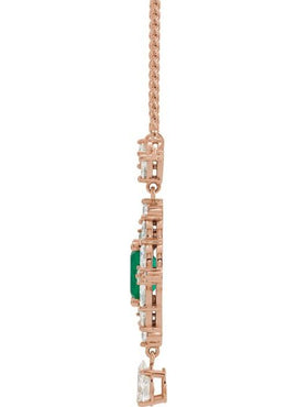 Platinum Natural Emerald & 1 1/4 CTW Natural Diamond 16