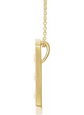 14K Rose Gold Vintage-Inspired Vertical Bar Pendant