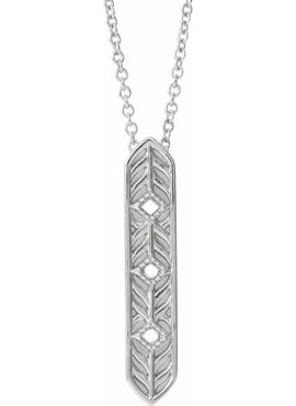 14K Rose Gold Vintage-Inspired Vertical Bar Pendant