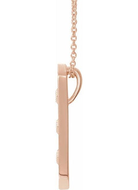 14K Rose Gold Vintage-Inspired Vertical Bar Pendant