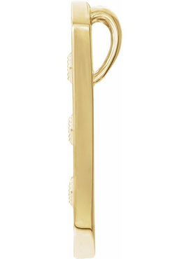 14K Rose Gold Vintage-Inspired Vertical Bar Pendant