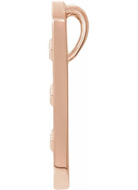 14K Rose Gold Vintage-Inspired Vertical Bar Pendant