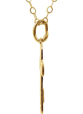 14K Yellow Gold Pierced Heart Cross 15