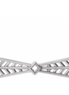 14K White Gold Vintage-Inspired Bar 16