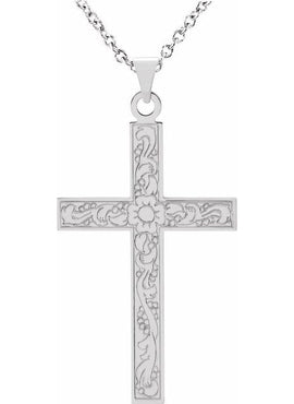 14K Rose Gold 49.1x25 mm Cross Pendant