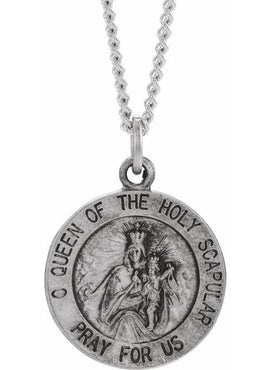 14K Yellow Gold 22 mm Round Scapular Medal