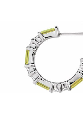 14K White Gold Natural Blue Sapphire & 1/2 CTW Natural Diamond 17.2 mm Hoop Earrings