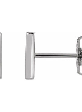 14K White Gold 3/4 CTW Natural Diamond Bar Earrings