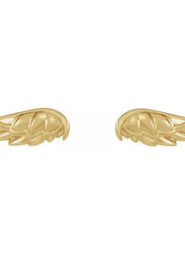 14K White Gold Angel Wing Earrings