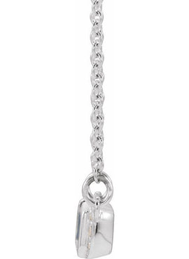 14K White Gold Natural Mozambique Garnet & .02 CTW Natural Diamond Bar 16