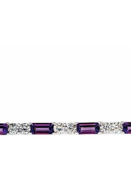 14K White Gold Natural Blue Sapphire & 1/6 CTW Natural Diamond Bar 16-18
