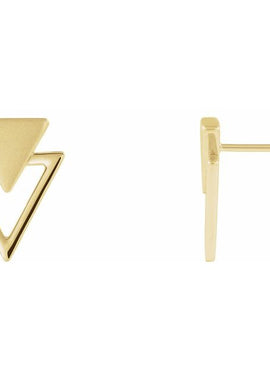 14K White Gold Geometric Earrings