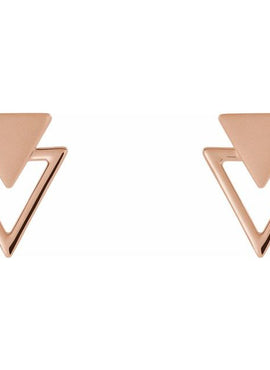 14K White Gold Geometric Earrings