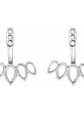 14K White Gold Earring Jackets